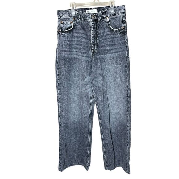 Zara High Rise Wide Leg Baggy Fit Jeans Size 10 - Picture 1 of 6